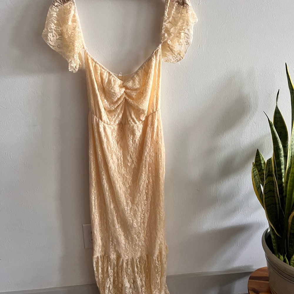 Elegant Lace baby shower Dress in Cream